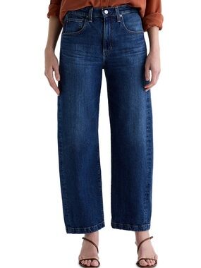 AG Hattie High Rise Crop Barrel Leg Jeans in Vapor Wash Dynasty